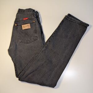 Vtg 80s Wrangler 14MWZ Red Tab Made in USA Black High Rise Jeans 24x30 XS